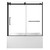 Kingston Brass 60" Acrylic Rectangular 3-Wall Anti-Skid Alcove Tub Combo with Tub Door (Right Hand Drain), White/Matte Black - KVTAP6031R22T0
