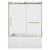 Kingston Brass 60" Acrylic Rectangular 3-Wall Alcove Tub Combo with Tub Door (Right Hand Drain), White/Brushed Brass - KVTAM6032R217
