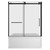 Kingston Brass 60" Acrylic Rectangular 3-Wall Anti-Skid Alcove Tub Combo with Tub Door (Left Hand Drain), White/Matte Black - KVTAP6032L21A0