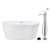 Kingston Brass 56" Acrylic Oval Double Ended Freestanding Tub with Faucet Combo and Drain, Glossy White/Polished Chrome - KTDE5632131AL
