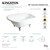 Kingston Brass 48" Cast Iron Classic Flat-Rim Roll Top Clawfoot Tub (3-3/8" Wall Drillings), White/Polished Brass - VCT3D483018NT2