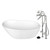 Kingston Brass 59" Acrylic Oval Single Slipper Freestanding Tub with Faucet Combo and Drain, Glossy White/Polished Chrome - KTRS5929266K1