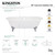 Kingston Brass 66" Cast Iron Oval Double Ended Clawfoot Tub (No Faucet Drillings), White/Brushed Brass - VCTND663013NB7