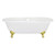 Kingston Brass 66" Cast Iron Oval Double Ended Clawfoot Tub (No Faucet Drillings), White/Polished Brass - VCTND663013NB2