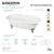 Kingston Brass 66" Cast Iron Oval Double Ended Clawfoot Tub (7" Faucet Drillings), White/Brushed Brass - VCT7D663013NB7