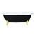 Kingston Brass 66" Cast Iron Oval Double Ended Clawfoot Tub (7" Faucet Drillings), Black/White/Polished Brass - VBT7D663013NB2