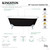 Kingston Brass 66" Cast Iron Oval Double Ended Clawfoot Tub (7" Faucet Drillings), Black/White/Polished Brass - VBT7D663013NB2