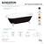 Kingston Brass 66" Cast Iron Oval Double Ended Clawfoot Tub (No Faucet Drillings), Black/White/Brushed Brass - VBTND663013NB7