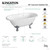 Kingston Brass 60" Cast Iron Oval Double Ended Clawfoot Tub (No Faucet Drillings), White/Brushed Brass - VCTND603119NC7