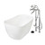 Kingston Brass 51" Solid Surface Oval Single Slipper Freestanding Tub with Faucet Combo and Drain, Polished Chrome - KRTSS5130266K1