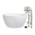 Kingston Brass 45" Solid Surface Round Double Ended Freestanding Tub with Faucet Combo and Drain, Brushed Nickel - KRTRO4545266K8