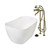 Kingston Brass 51" Solid Surface Oval Single Slipper Freestanding Tub with Faucet Combo and Drain, Antique Brass - KRTSS5130266K3