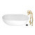 Kingston Brass 70" Solid Surface Oval Double Ended Freestanding Tub with Faucet Combo and Drain, Polished Brass - KRTRS7035266K2