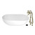 Kingston Brass 70" Solid Surface Oval Double Ended Freestanding Tub with Faucet Combo and Drain, Antique Brass - KRTRS7035266K3