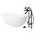 Kingston Brass 65" Solid Surface Oval Double Ended Freestanding Tub with Faucet Combo and Drain, Matte Black - KRTRS6531266K0
