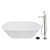 Kingston Brass 67" Solid Surface Oval Double Ended Freestanding Tub with Faucet Combo and Drain, Polished Nickel - KRTRS6731136AL