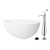 Kingston Brass 65" Solid Surface Oval Double Ended Freestanding Tub with Faucet Combo and Drain, Polished Chrome - KRTRS6531131AL