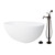 Kingston Brass 65" Solid Surface Oval Double Ended Freestanding Tub with Faucet Combo and Drain, Oil Rubbed Bronze - KRTRS6531135AL