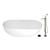 Kingston Brass 70" Solid Surface Oval Double Ended Freestanding Tub with Faucet Combo and Drain, Brushed Nickel - KRTRS7035138AL