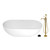 Kingston Brass 70" Solid Surface Oval Double Ended Freestanding Tub with Faucet Combo and Drain, Brushed Brass - KRTRS7035137AL