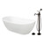 Kingston Brass 72" Solid Surface Oval Double Ended Freestanding Tub with Faucet Combo and Drain, Oil Rubbed Bronze - KRTRS7232135AL