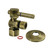 Kingston Brass 1/2" FIP x 3/8" O.D. Comp Quarter-Turn Angle Shut-Off Valve with Flange, Antique Brass -  CC43103DLK