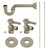 Kingston Brass Concord Bathroom Plumbing Supply Kit, 1/2" NPT Female Inlet x 3/8" O.D. Compression Outlet, Brushed Nickel -  KPK408