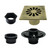 Kingston Brass Watercourse 4" Brass Square Grid Shower Drain with Flange, Antique Brass - BSFK4161AB