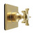 Kingston Brass Hamilton Single-Handle Three-Way Diverter Valve with Square Trim Kit, Brushed Brass - KS3047NX