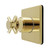 Kingston Brass Concord Single-Handle Six-Way Diverter Valve with Square Trim Kit, Polished Brass - KS4042DX