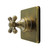 Kingston Brass Metropolitan Single-Handle Six-Way Diverter Valve with Square Trim Kit, Antique Brass - KS4043BX