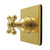Kingston Brass Metropolitan Single-Handle Six-Way Diverter Valve with Square Trim Kit, Brushed Brass - KS4047BX