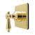Kingston Brass Heirloom Single-Handle Six-Way Diverter Valve with Square Trim Kit, Polished Brass - KS4042BAL