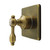 Kingston Brass Tudor Single-Handle Six-Way Diverter Valve with Square Trim Kit, Antique Brass - KS4043TAL
