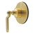 Kingston Brass Whitaker Single-Handle Six-Way Diverter Valve with Round Trim Kit, Brushed Brass - KS4037KL