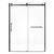 Kingston Brass Prato 60" L x 76" H Left Handed Shower Door, Matte Black - SSD60768KL0