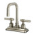 Kingston Brass Milano Double-Handle 4" Centerset Bathroom Faucet with Brass Pop-Up, Brushed Nickel - KS6648ML