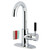 Kingston Brass Kaiser One-Handle Single-Hole Bathroom Faucet with Deck Plate and Push Pop-Up Drain, Polished Chrome - LS8431DKL