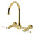 Kingston Brass Bel-Air Two-Handle Wall Mount Bridge Kitchen Faucet, Polished Brass - KS1292BPL