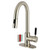 Kingston Brass Kaiser Single-Handle Pull Down Sprayer Bar Faucet, Brushed Nickel - LS2468DKL