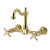 Kingston Brass Essex Two-Handle Wall Mount Bridge Kitchen Faucet, Polished Brass - KS1262BEX
