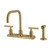 Kingston Brass Manhattan Two-Handle 8" Centerset Kitchen Faucet with Brass Sprayer, Brushed Brass - FB2147CMLBS