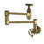 Kingston Brass Webb Wall Mount Pot Filler Faucet with Knurled Handle, Antique Brass - KS5103RKX