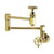 Kingston Brass Webb Wall Mount Pot Filler Faucet with Knurled Handle, Polished Brass - KS5102RKX