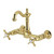 Kingston Brass Essex Two-Handle Wall Mount Bridge Kitchen Faucet, Polished Brass - KS2442BEX