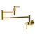 Kingston Brass Convergent Wall Mount Pot Filler Faucet with Knurled Handle, Polished Brass - KS8102KNL