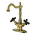 Kingston Brass Duchess Double-Handle Vessel Sink Faucet, Antique Brass - KS1493PKX