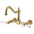 Kingston Brass Bel-Air Two-Handle Wall Mount Bridge Kitchen Faucet, Brushed Brass - KS1247BPL