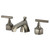 Kingston Brass Navei Widespread Bathroom Faucet with Brass Pop-Up, Black Stainless - KZ446CMLBSS