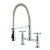 Kingston Brass Essex Double-Handle Deck-Mount Pre-Rinse Bridge Kitchen Faucet, Polished Chrome - GS1271BEX